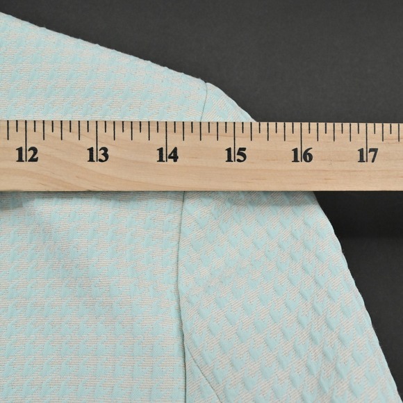 Monica Ricci Womens Textured Blazer Size 4 Light Green Peplum Hem Italy Chic‎ - Picture 5 of 15